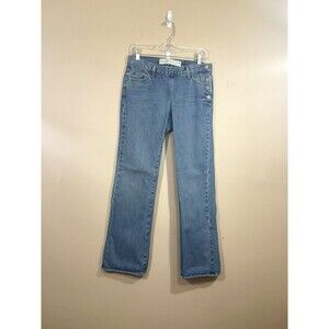 VTG Gap Womens Sidewinder Low Rise Boot Cut Jeans 6 Blue Y2K Side Button Fly